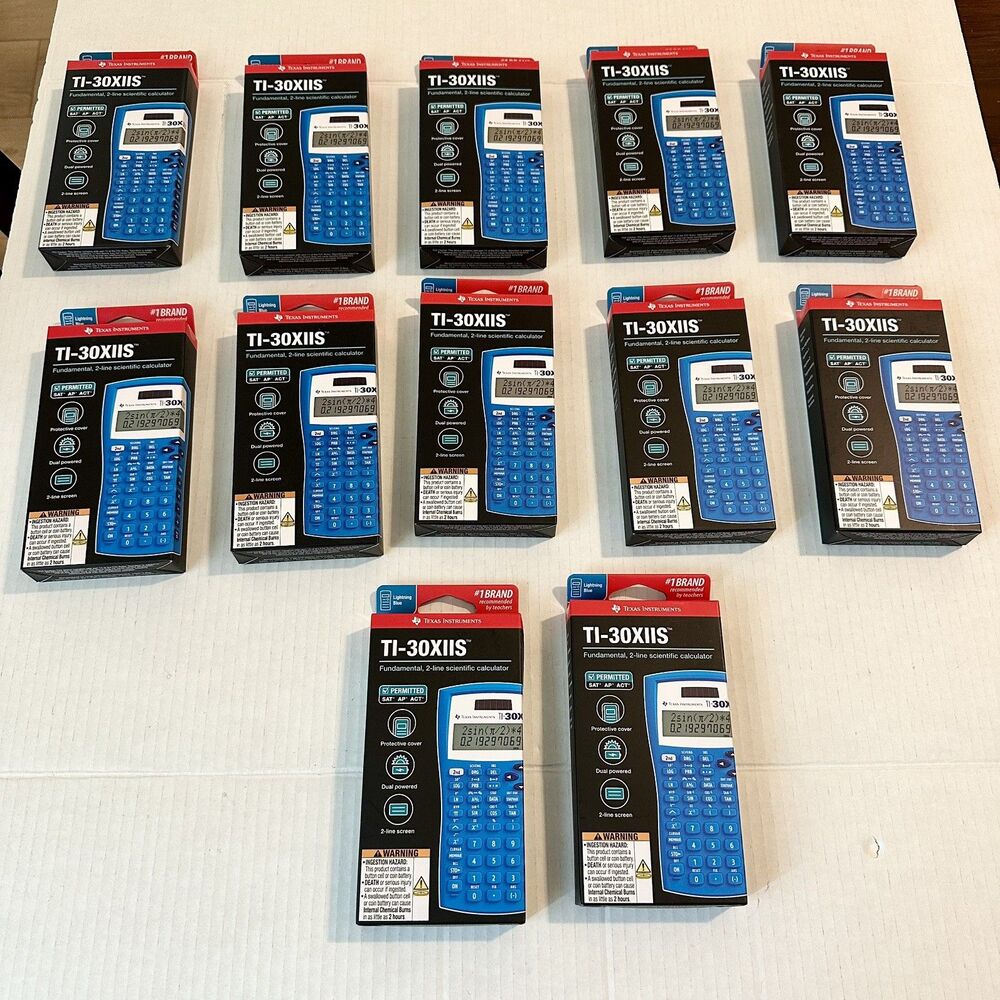 Texas Instruments TI-30XIIS 2-Line Scientific Calculator Lightning Blue Lot 12